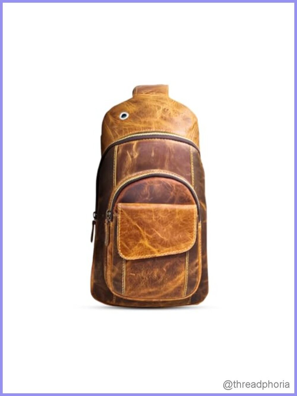 Genuine Leather Handmade Crossbody Sling Bag for Men Women Adjustable